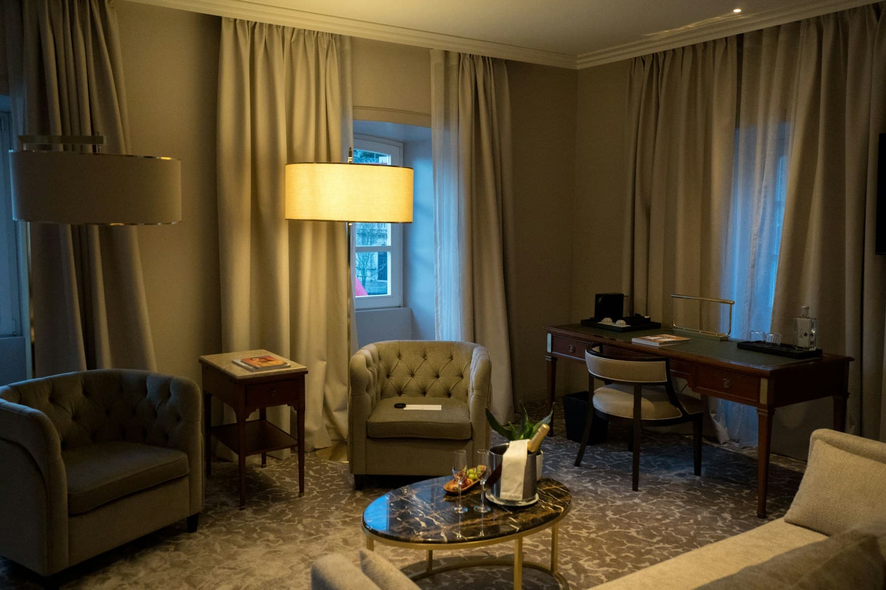 Illustrative hospitality lounge